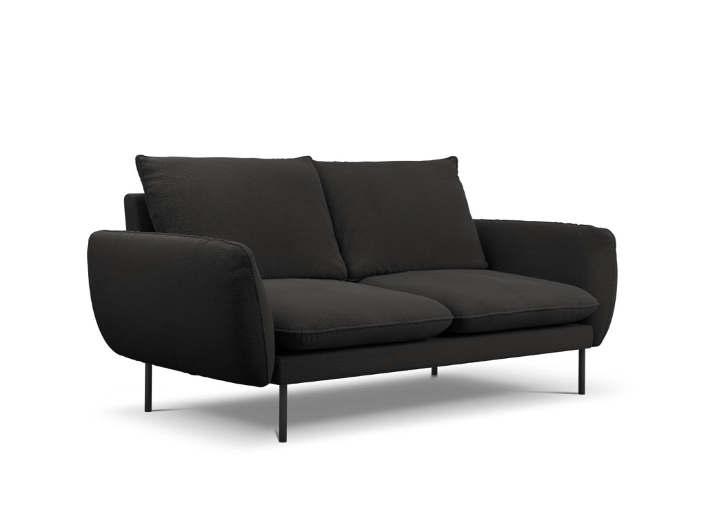 Cosmopolitan Design - Divano "Vienna" 2 posti in bouclé nero 
