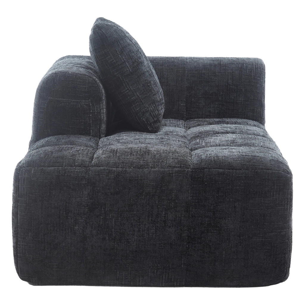 Chaise Longue Divano con Cuscini ¨C MINIMAL ¨C Nero, Tasche Laterali