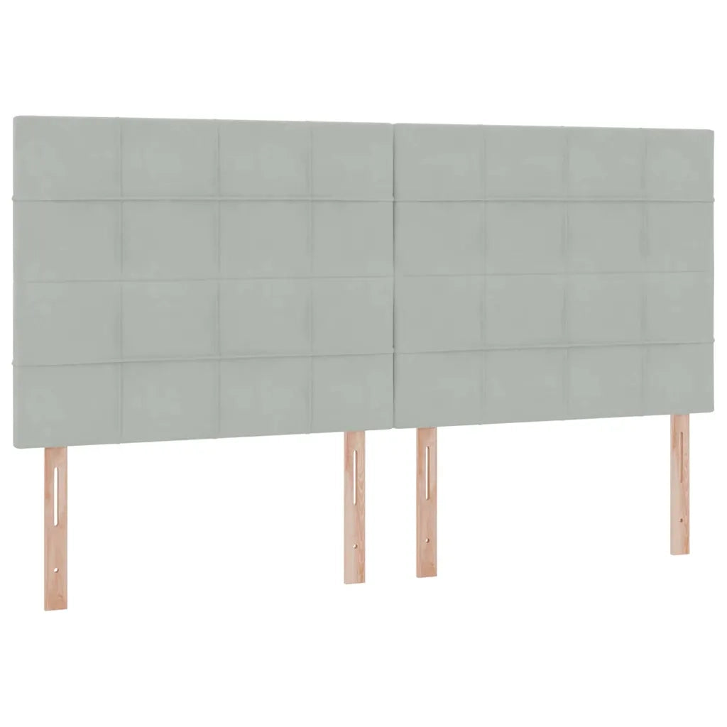 Letto con contenitore e LED Grigio chiaro 200 x 200 cm Velluto 3372687