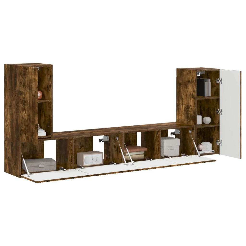 Set mobile TV 4 pcs Rovere fumé Legno multistrato 3409119