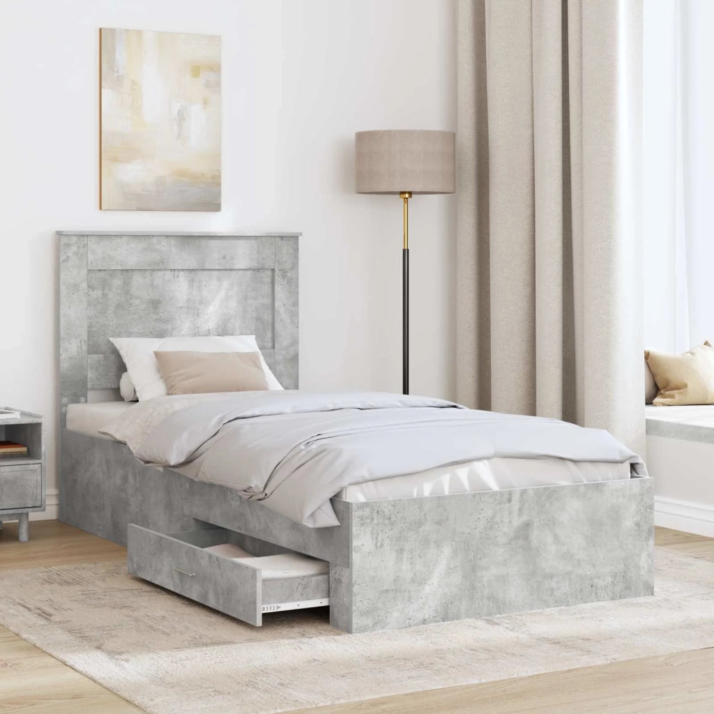 Struttura del letto Grigio Certo e Argento 75 x 190 cm