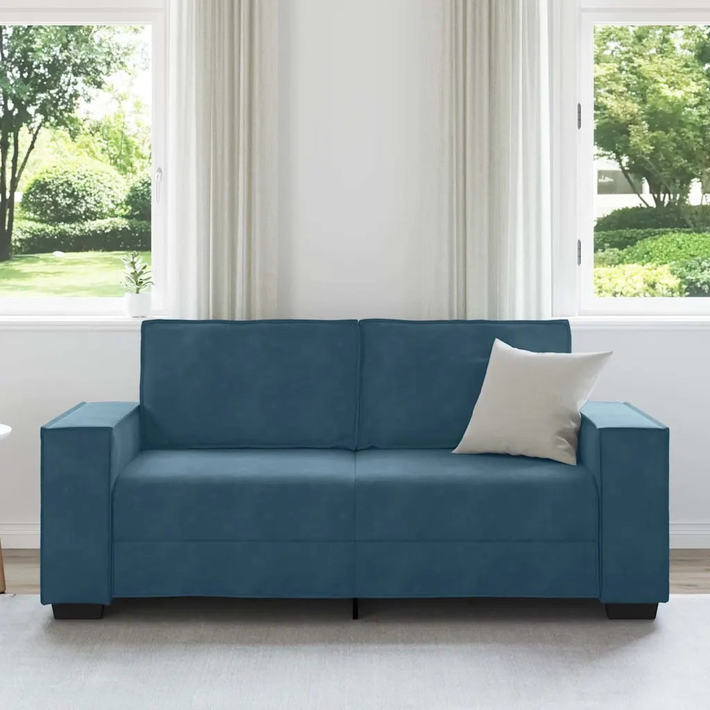 Divano a 2 Posti-Sofa 2 Posti Blu 140 cm in Velluto 582742