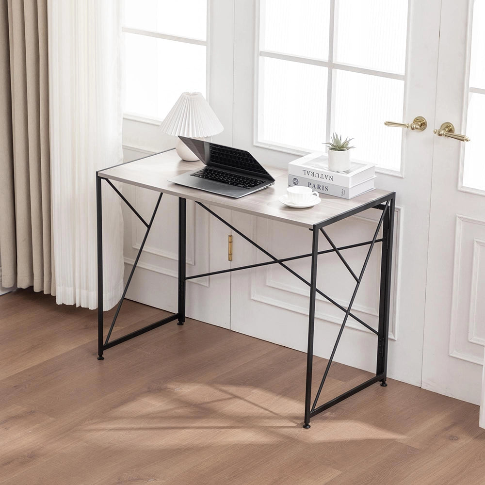 Scrivania - Xylo - piano legno naturale gambe metallo