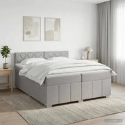 Letto box spring con materasso Grigio Chiaro 200 x 200 cm 3451297