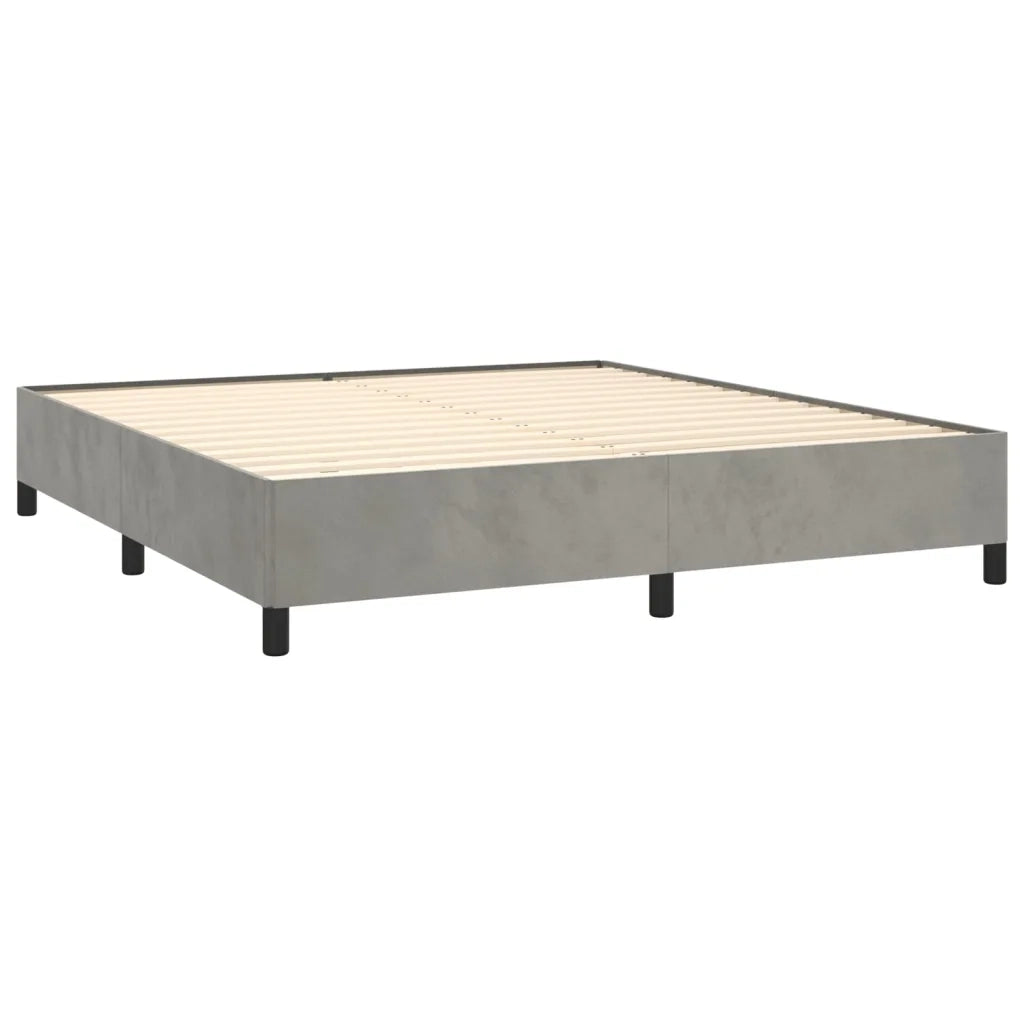 Giroletto a Molle con Materasso Grigio Chiaro 160x200cm Velluto 3132747