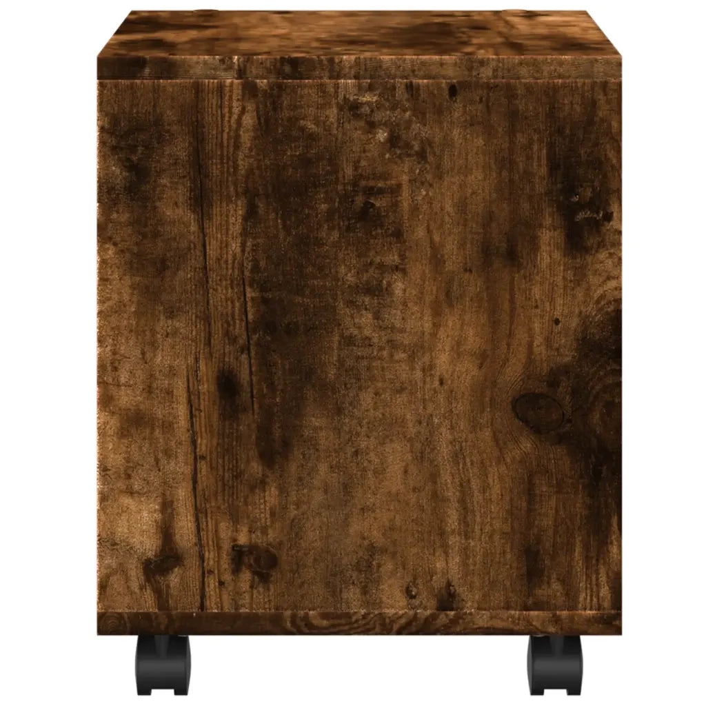 Mobiletto con Ruote Rovere Fumo 37x33x42,5 cm in Truciolato 853132