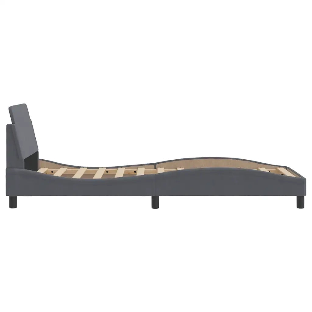 Giroletto-Struttura Letto Dover Grigio Scuro 80x200 cm Velluto