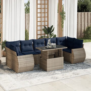 Set Divano da Giardino 8pz con Cuscini Grigio Polyrattan Acacia 3326602