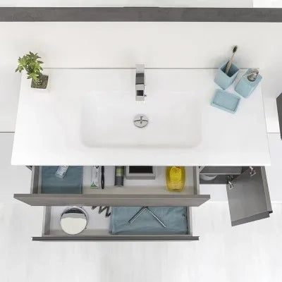 Mobile bagno sospeso da 110 cm effetto pietra Oxid