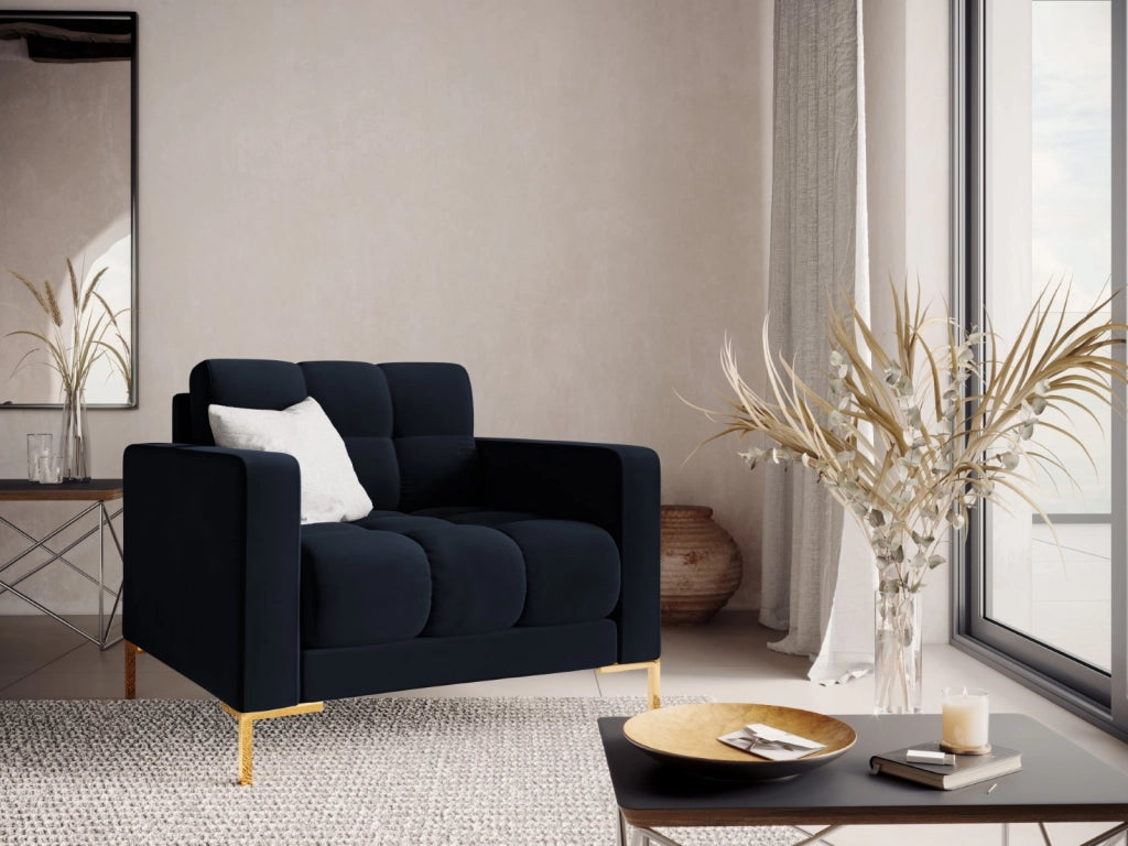 Cosmopolitan Design - Poltrona "Bali" in velluto blu scuro 
