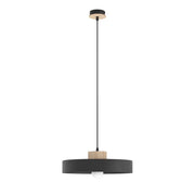 Lampada a sospensione KIVI Japandi nera legno 1xE27 Emibig