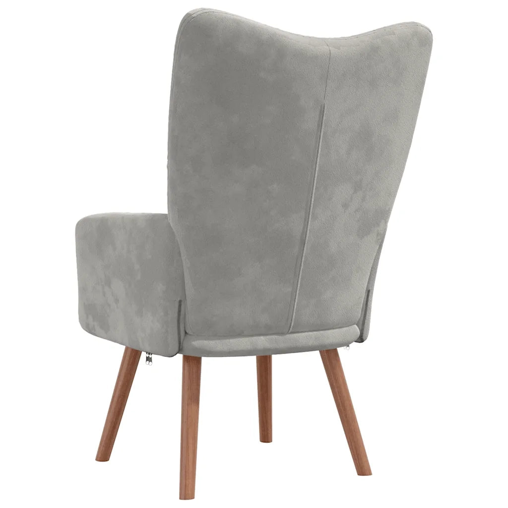 Poltrona | Sedia Relax Grigio Chiaro in Velluto