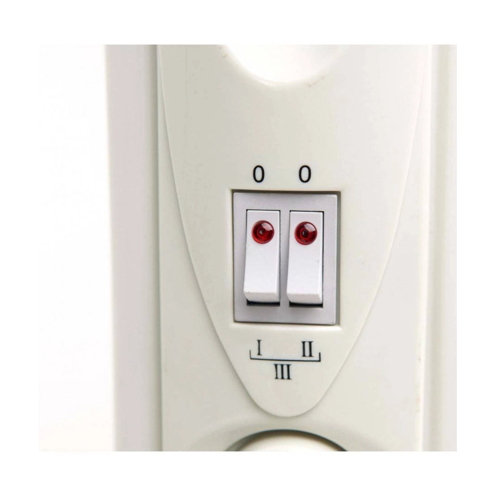 Trade Shop - Radiatore Elettrico Ad Olio 9 Elementi Con Rotelle Da 2000w Basso Consumo Stufa -