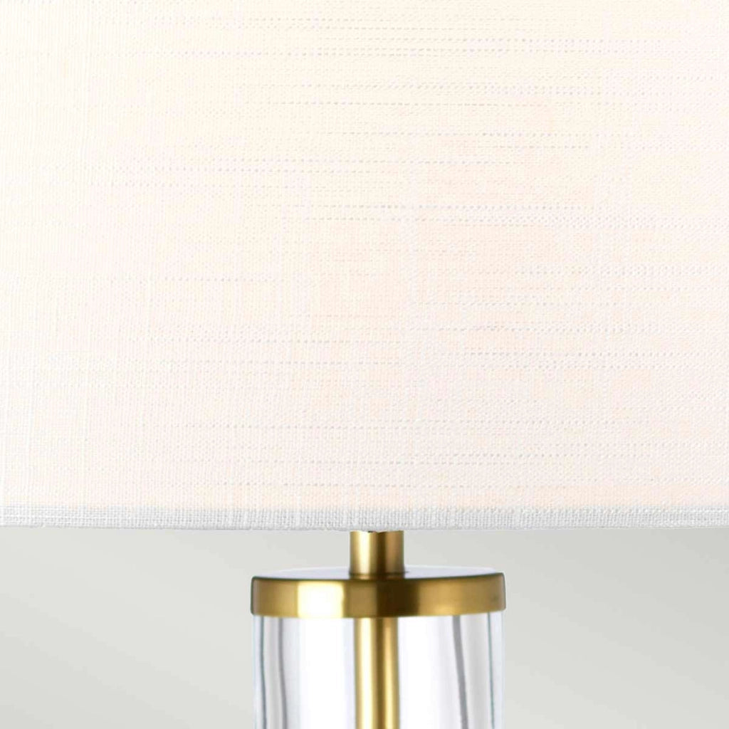 Lampada da tavolo Orb vetro ottone paralume bianco E27 Elstead