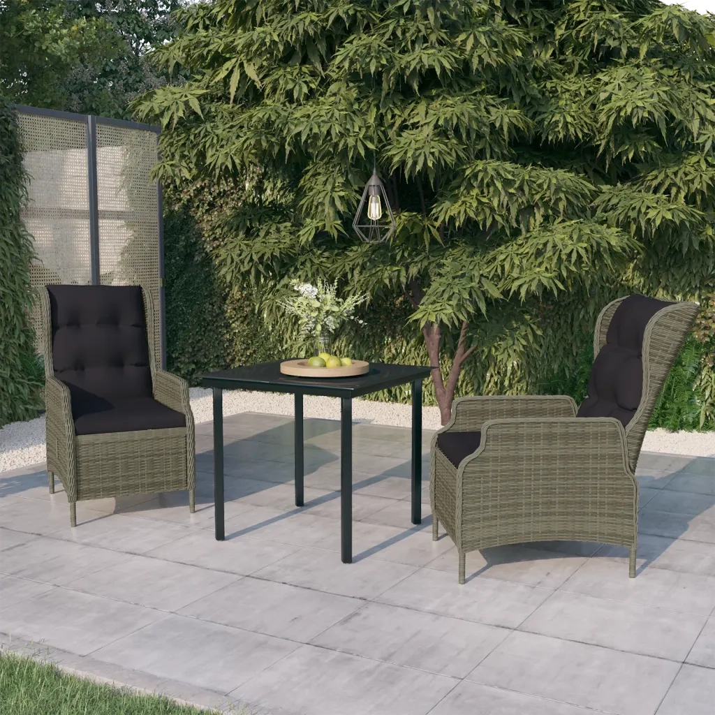 Set Mobili da Pranzo per Giardino 3 pz Marrone 3099649