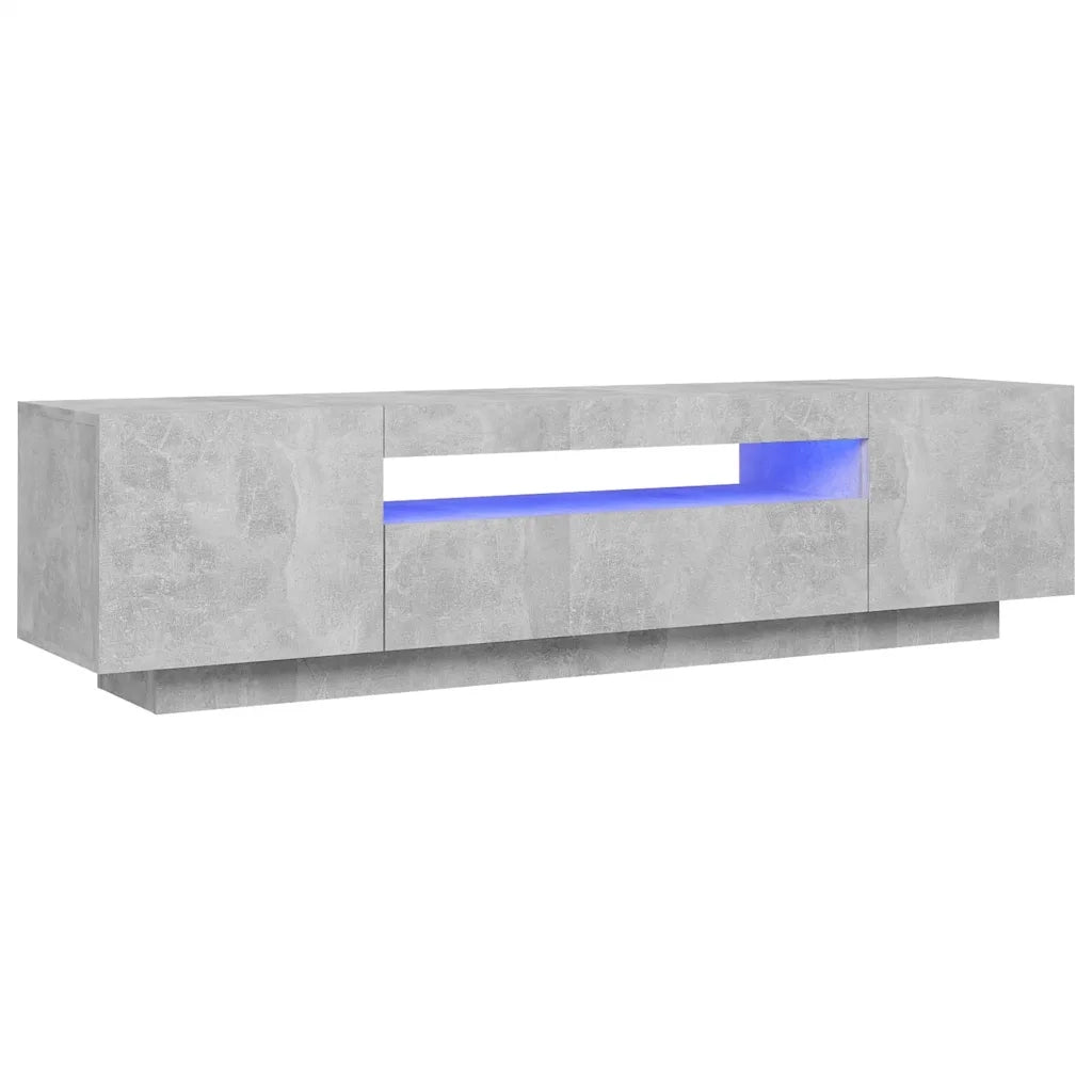 Mobile Porta TV con Luci LED Grigio Cemento 160x35x40 cm 804431