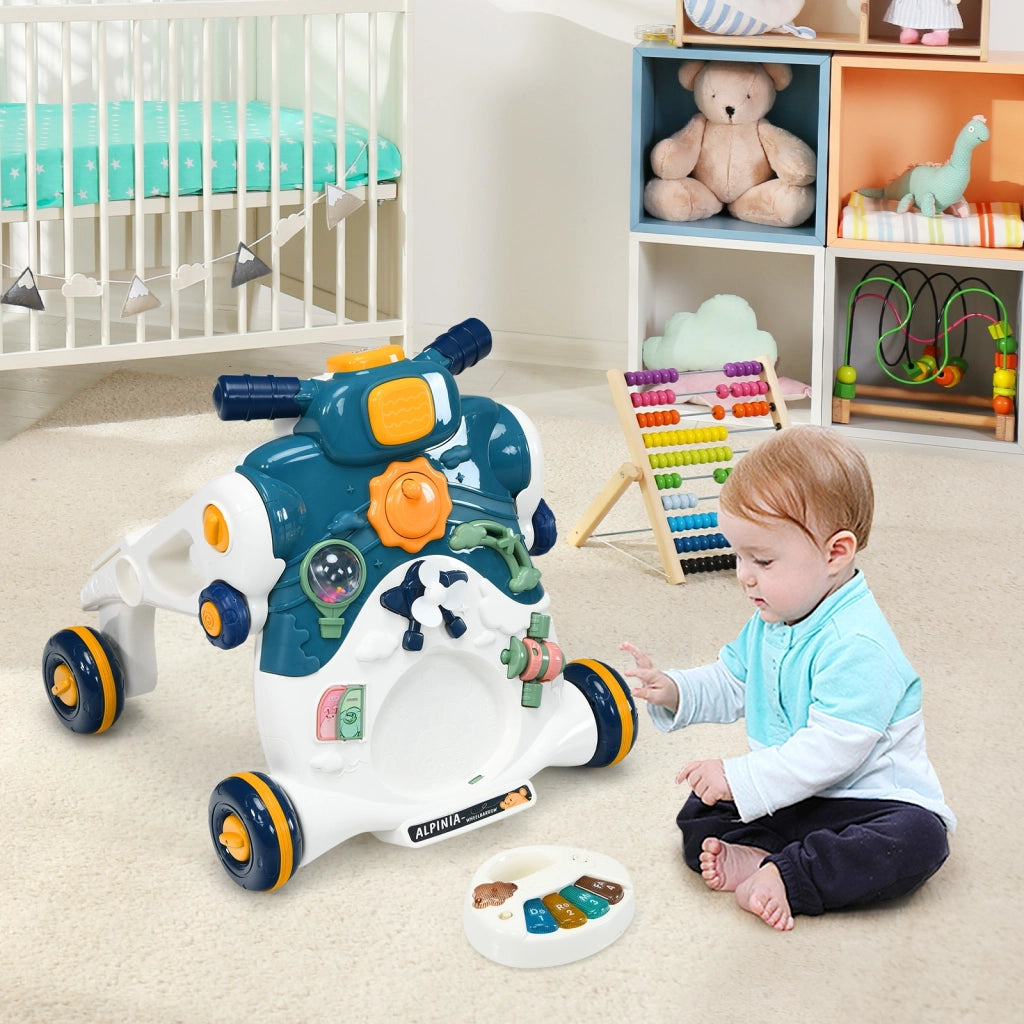 Primi passi 3 in 1 per bambini, Centro attivit¨¤ per bambini con luci e musica, Blu