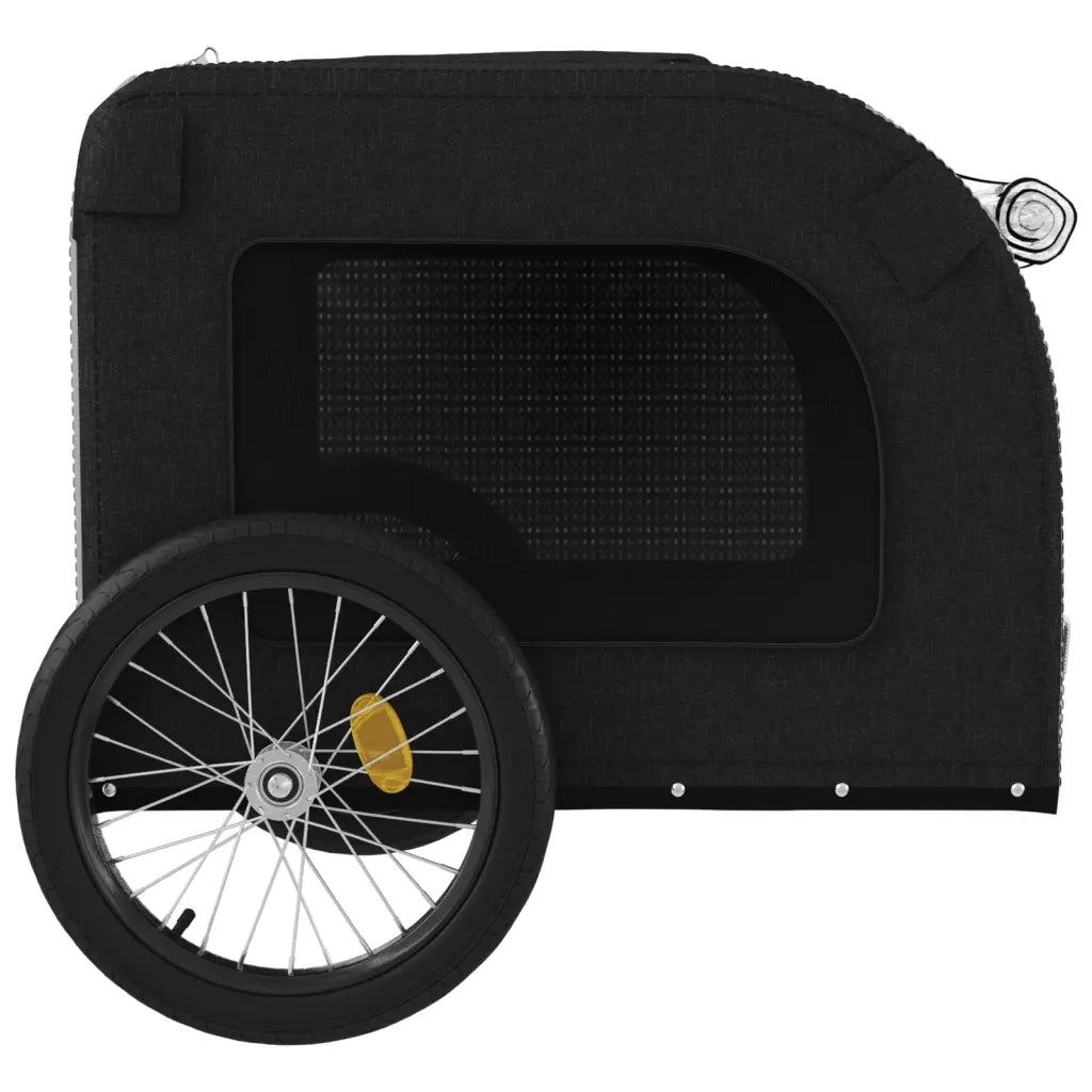 Rimorchio da Bici per Animali Grigio e Nero Oxford e Ferro 93839