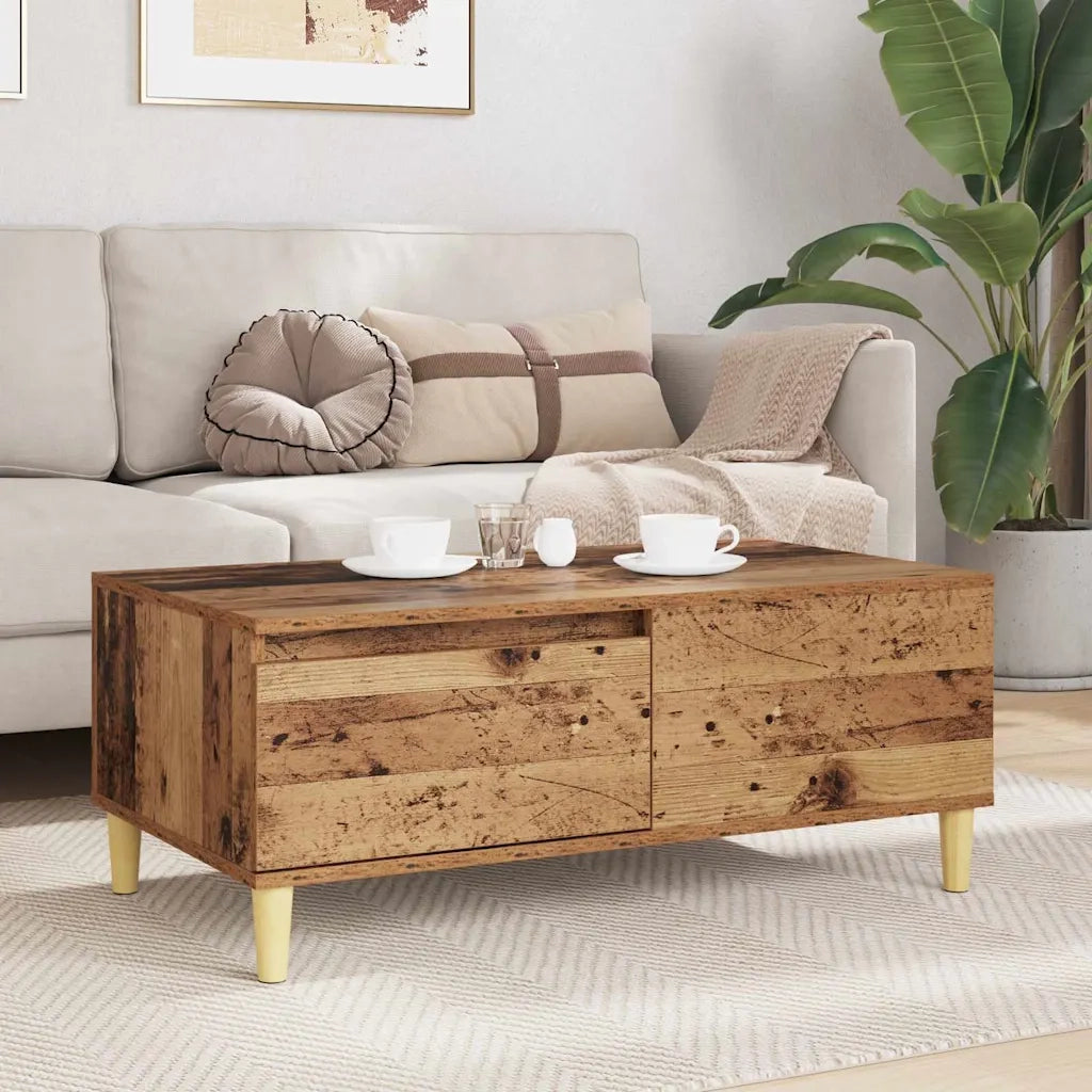 Tavolino da salotto | Tavolino da caff¨¨ | Tavolino da Soggiorno con cassetto Legno vecchio 90 x 50 x 35 cm
