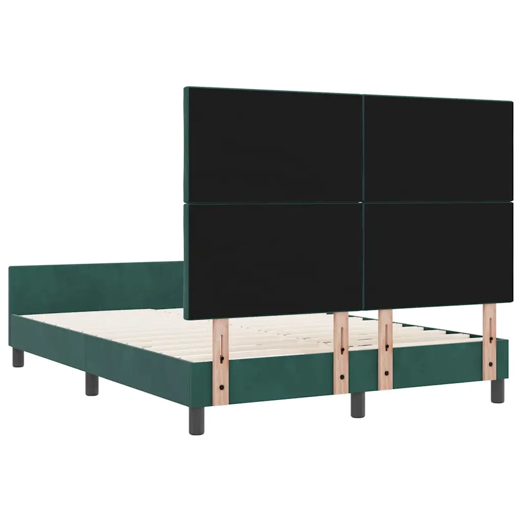 Letto a molle con testiera Verde Scuro 140 x 200 cm Velluto 3345014