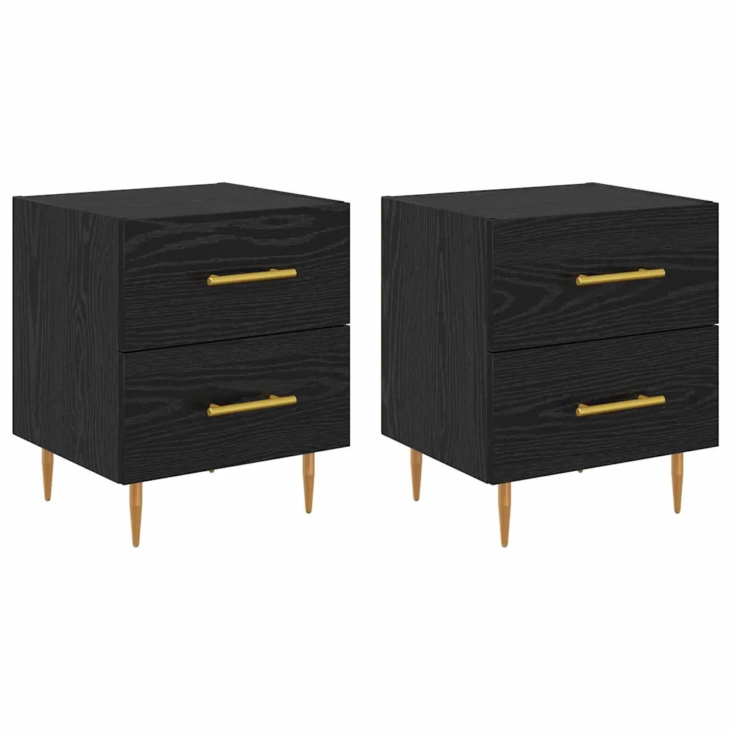 Armadio da Notte 2 pcs Rovere Nero 40 x 35 x 47,5 cm 882000