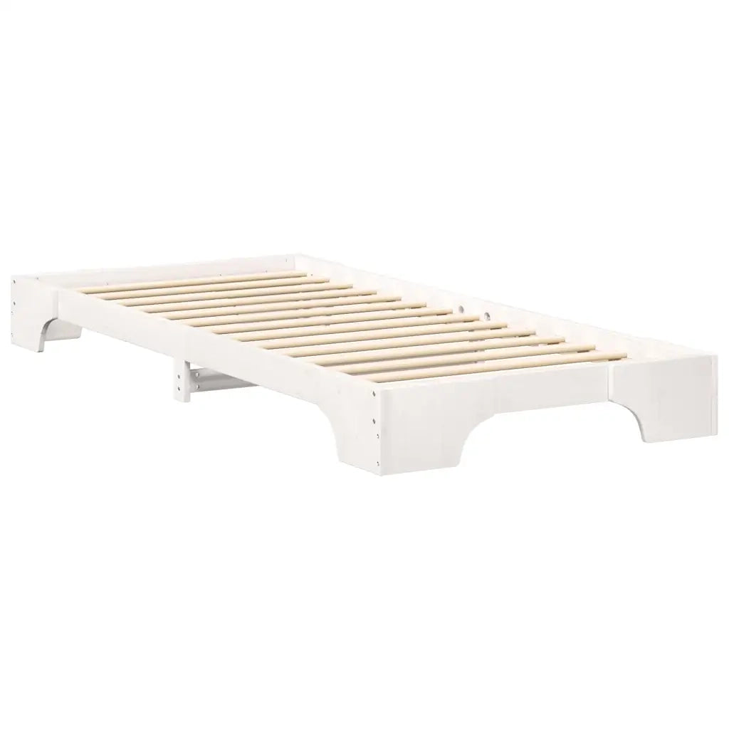 Struttura del letto Bianco 100 x 220 cm Pino massello 872918