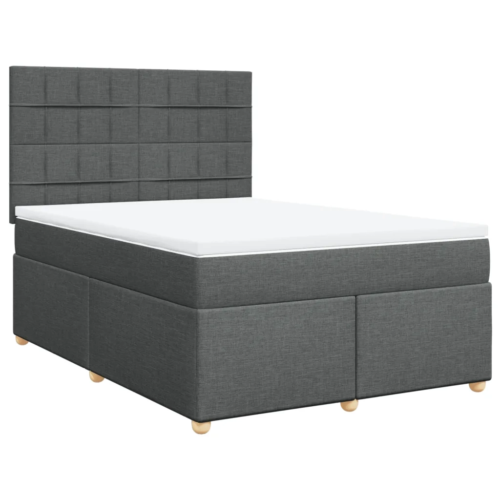 Giroletto a Molle con Materasso Grigio Scuro 140x190 cm Tessuto 3291276