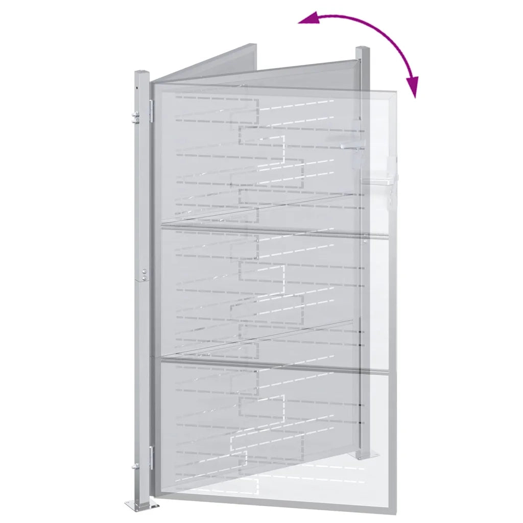 Cancello da giardino Argento 85 x 120 cm Acciaio inossidabile CFW1094076