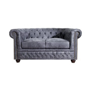 Divano dritto EDGAR - Grigio bluastro - 2 posti - Stile barocco