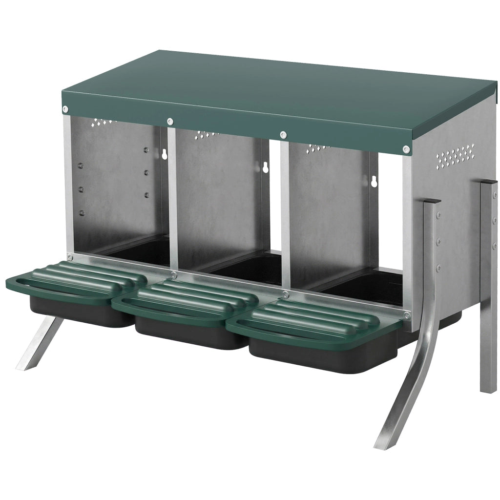 Nido per Galline con 3 Scomparti ¨C Minimal ¨C Grigio 84x55x61 cm