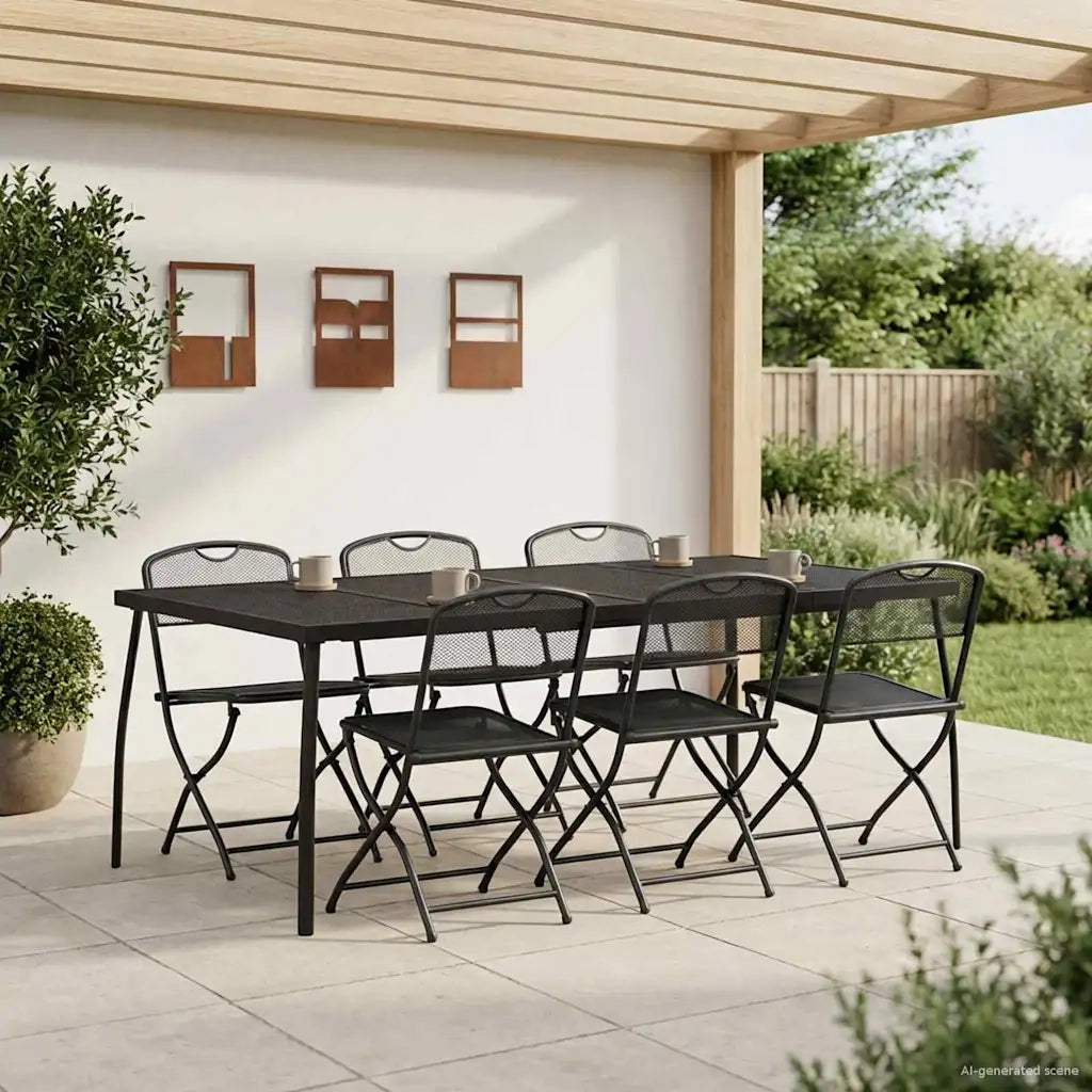 Set di Mobili da Esterno 7 pcs Antracite Ferro e Acciaio 3422899