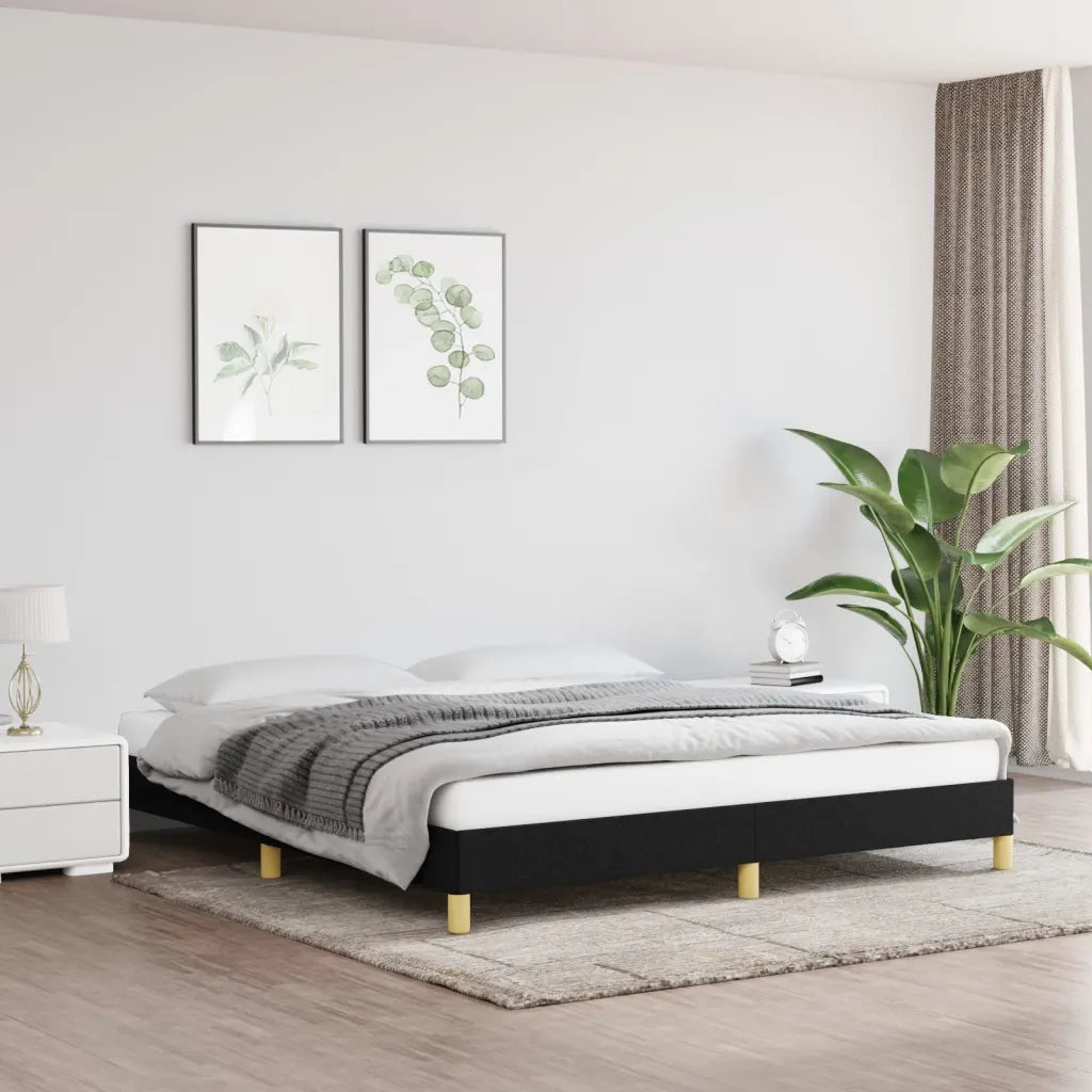 Giroletto senza Materasso Nero 180x200 cm in Tessuto 346836