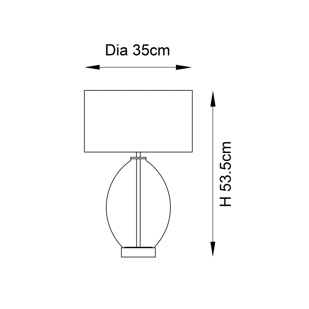 Lampada da tavolo Elin Dimple vetro ottone touch E27 Endon