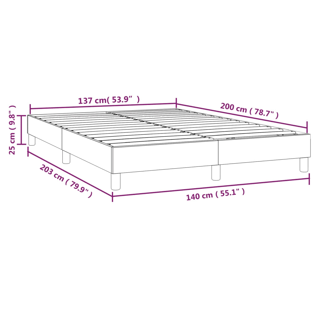 Letto matrimoniale | Letto per adulti | Struttura Letto a Rete a Molle Crema 140x200 cm in Similpelle