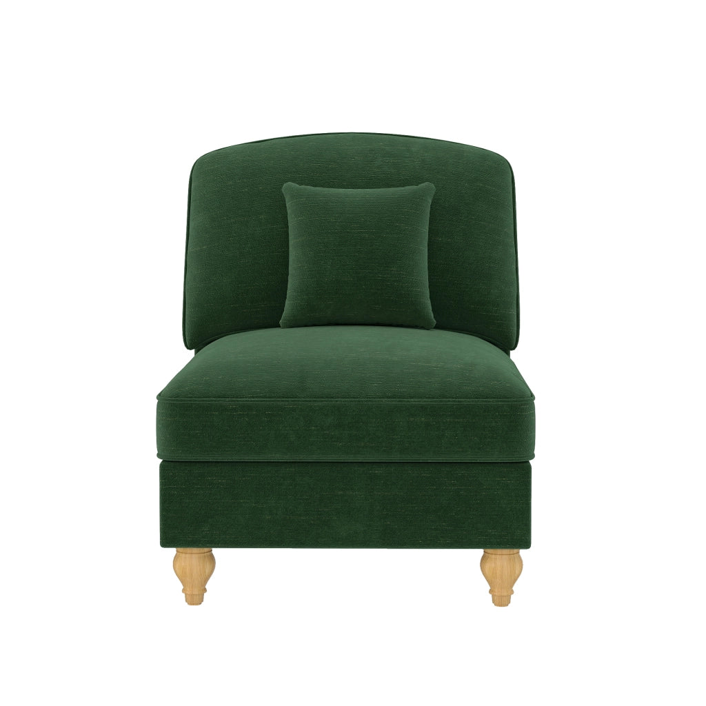 Divano Windsor senza braccioli - Zephmum - Chenille verde con 1 cuscino