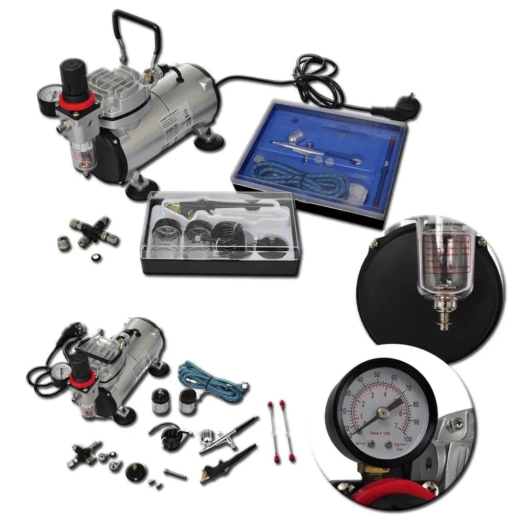 Set Compressore Aerografo con 2 Pistole 140283