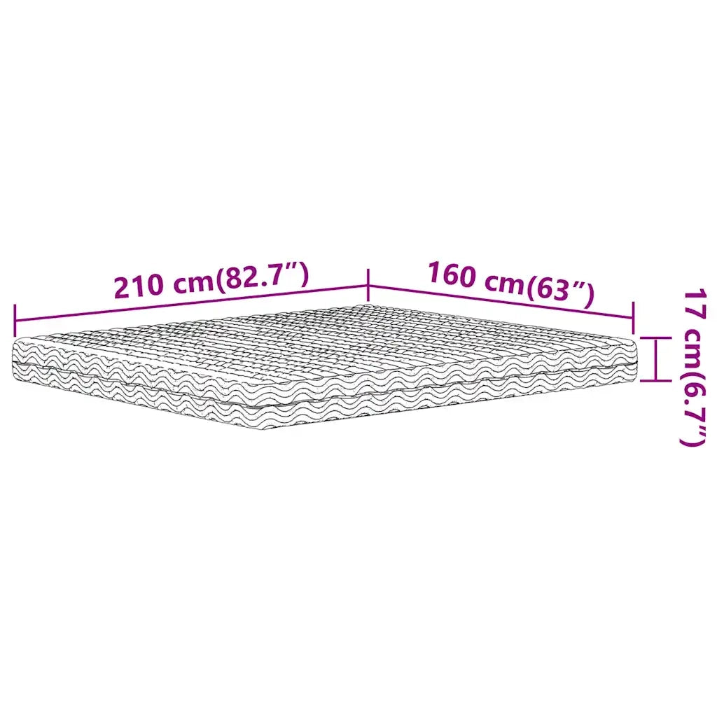 Materasso in Schiuma Bianco 160x210 cm Durezza H2 H3 4016635