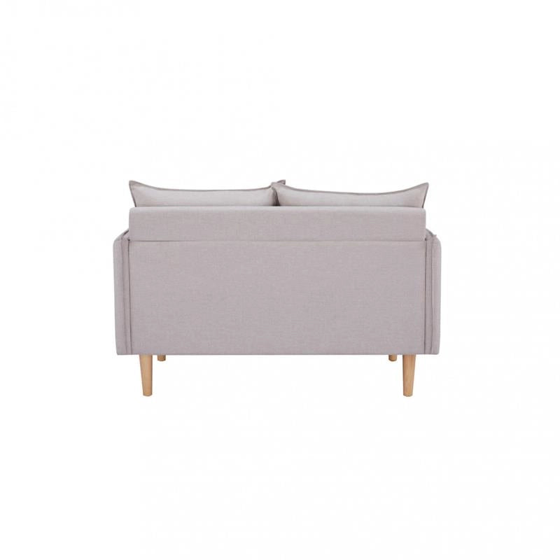 DIVANO A 2 POSTI CON GAMBE IN LEGNO DI COLORE BEIGE 130X84X82CM