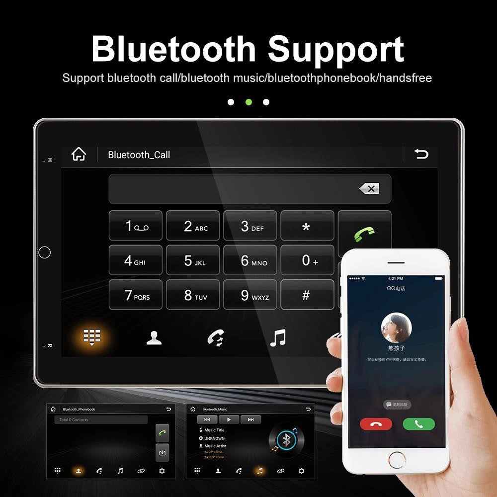 Trade Shop - Autoradio Girevole Android 10" Radio Mp5 Player Bluetooth Wifi Gps Mirror Link -