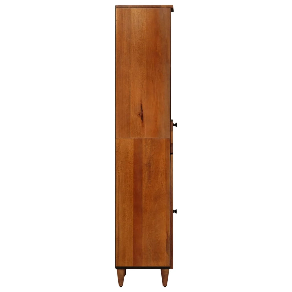 Mobile da bagno moderno con cassetto e ripiano 38 x 33 x 160 cm in legno di mango noce 02_0057805