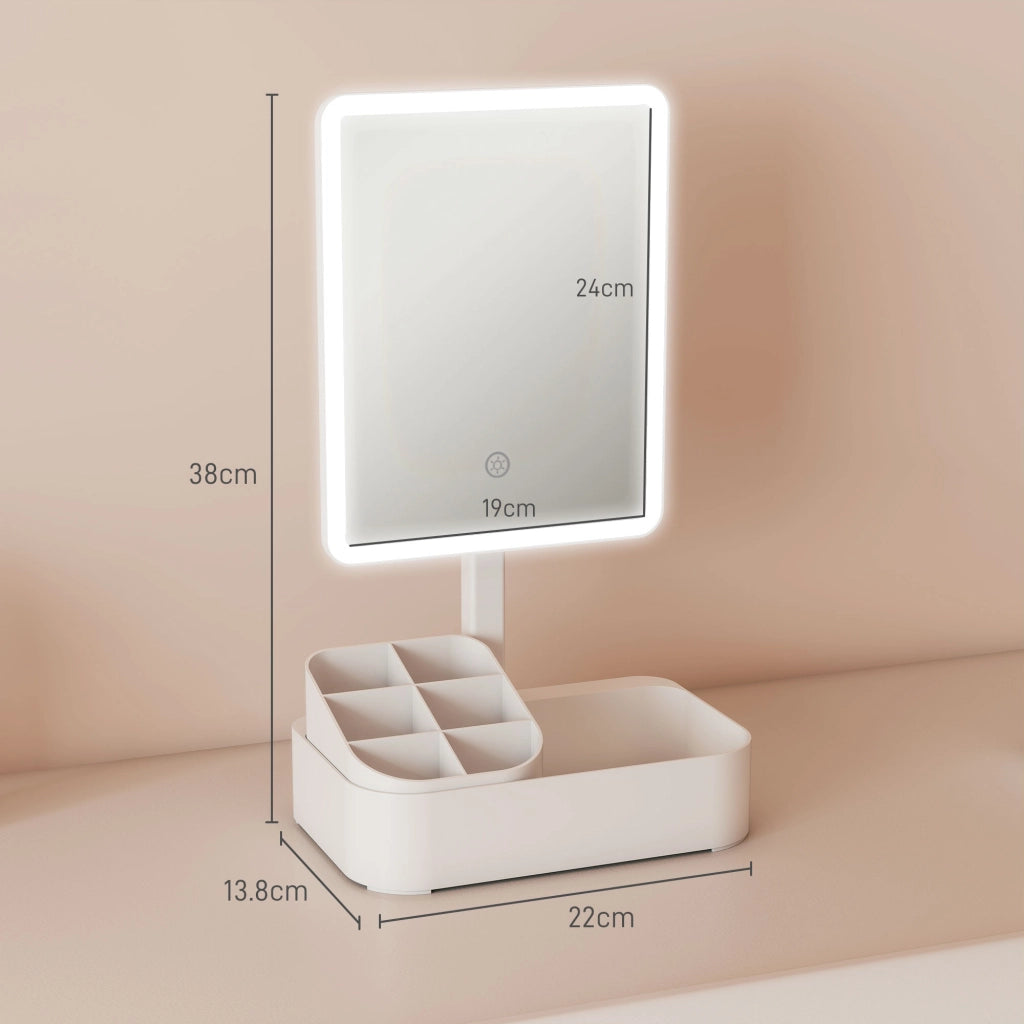 Specchio da Trucco con Luce LED ¨C Xylo ¨C Rotazione 180¡ã Bianco