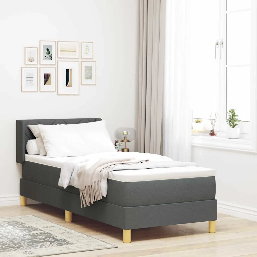 <strong>Letto a Molle< / strong> Grigio scuro 80 x 200 cm Tessuto