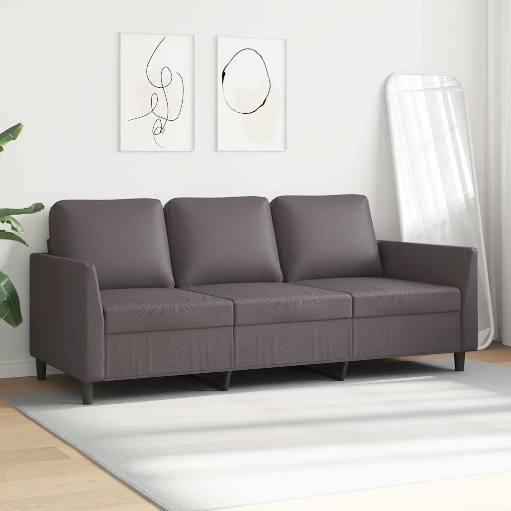Divano a 3 Posti Grigio 180 cm in Similpelle 359340