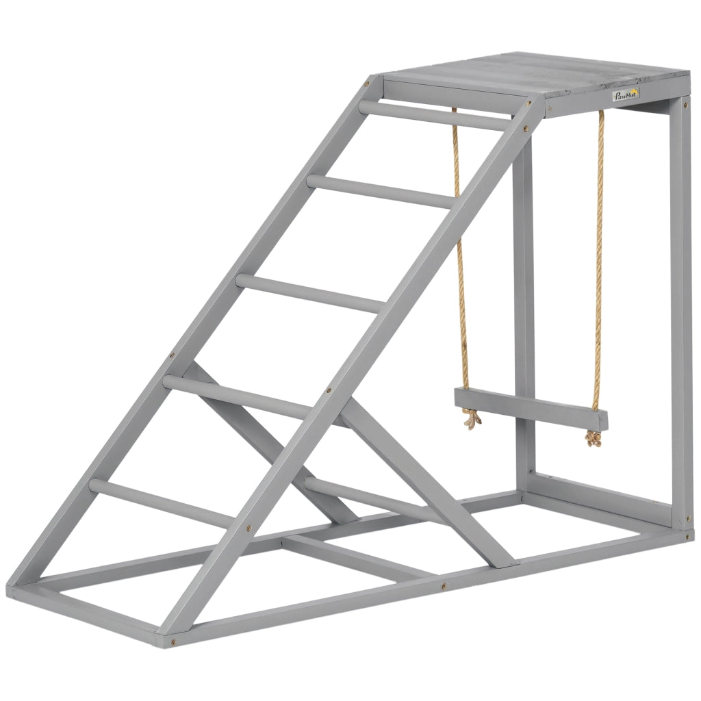 Pollaietto per galline con altalena e scala ¨C Minimal ¨C 96x40x71 cm grigio