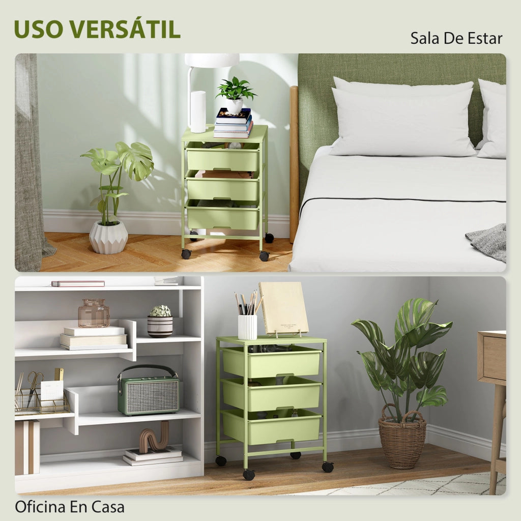 Carrello Multilivello con Cestini ¨C Minimal ¨C Verde 40,8x33,5x60,5 cm