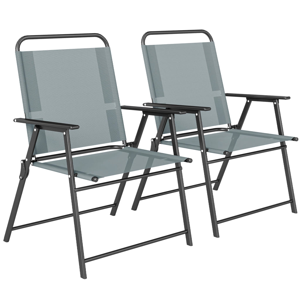 Sedia Pieghevole da Giardino ¨C Minimal ¨C Grigio, Set di 2