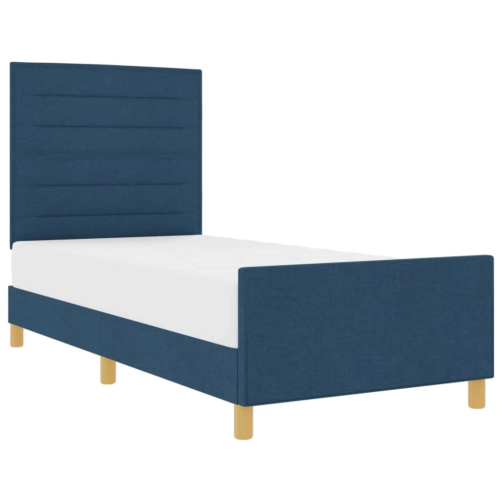 Struttura del letto con testiera Blu 90 x 190 cm Tessuto 3344619
