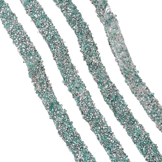 Banda decorativa con cristalli autofissante - 1,5 cm larga - Disponibile in blu/grigio