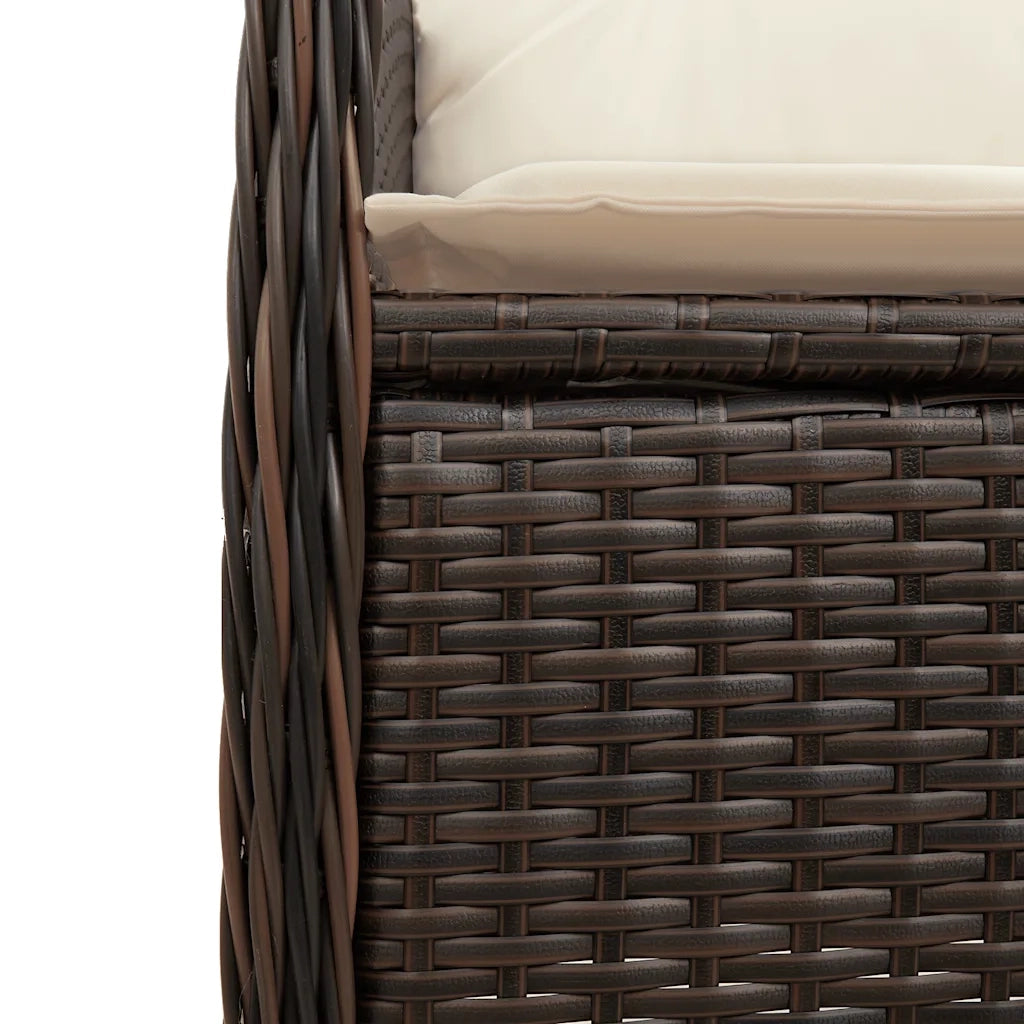 Set Bistrò da Giardino 7 pz con Cuscini in Polyrattan Marrone 3277068