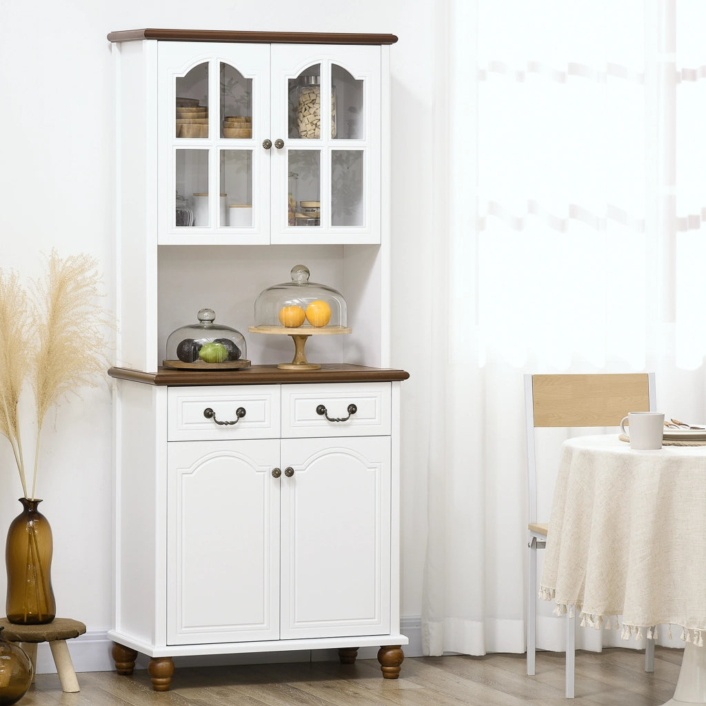 Credenza Cucina ¨C Minimal ¨C Bianco e Marrone 76x38x182 cm